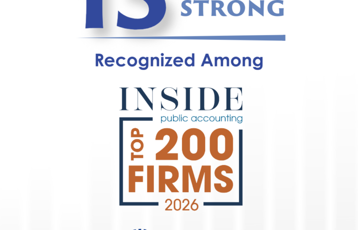 2026_IPA_Top_200-1 Graphic showing Calibre made the Inside Public Accounting Top 200 Firms List 2026 - 15 consecutive years