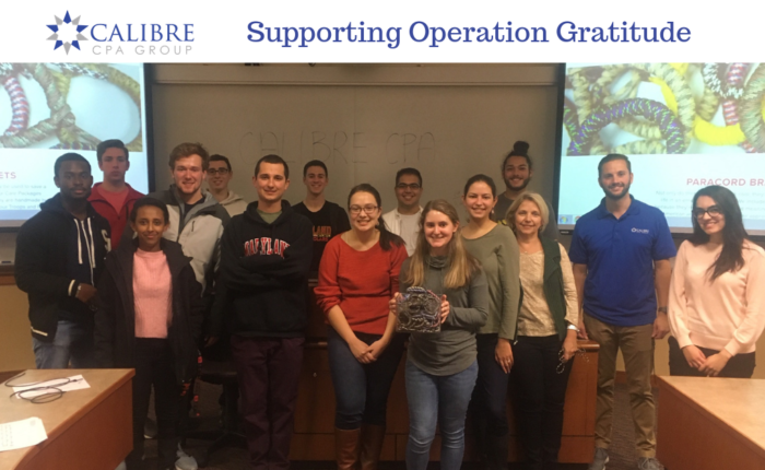 Calibre CPA Group Partners with UMD Student Organizations to Support Operation Gratitude - Calibre CPA Group