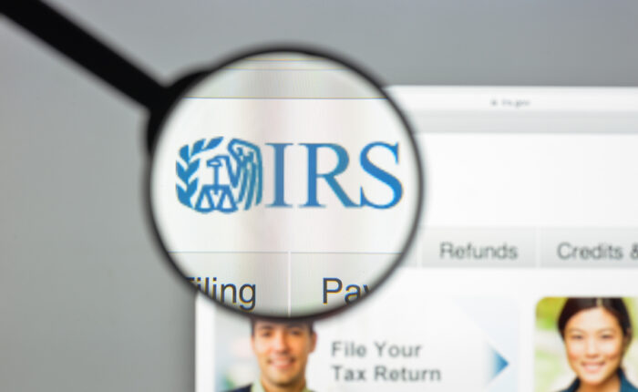 IRS website homepage. It is the revenue service of the United States federal government. IRS logo visible.