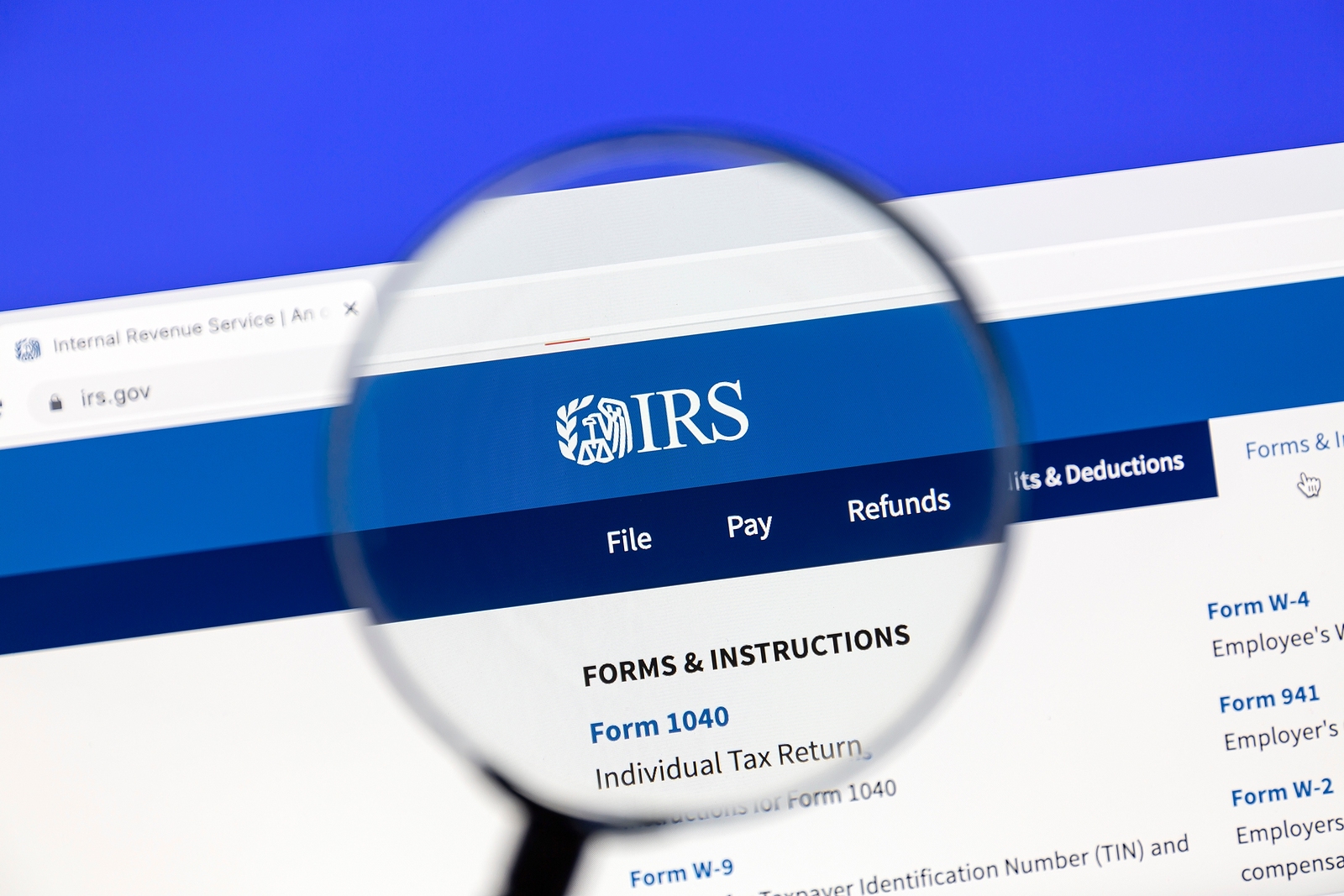 Image of Internal Revenue Service website
